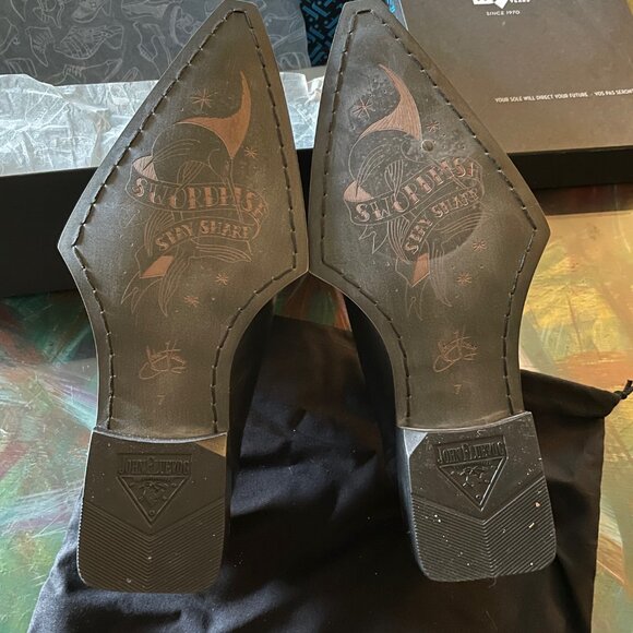 LAST Fluevog Swordfish Loafer Metallic Grey Gray Size 7 Slip On SOLD OUT $399 - Picture 9 of 15